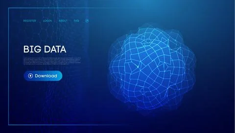 Big data cloud technology background. Blockchain technology service concept Stock Illustration