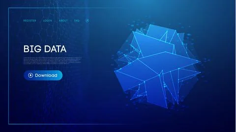 Big data cloud technology background. Blockchain technology service concept Stock Illustration