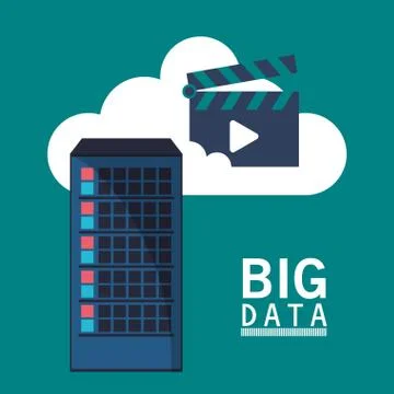 Big data cloud video play 스톡 일러스트