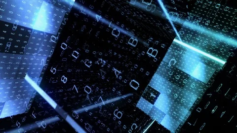 Big data code computing in cyberspace Video stock 122474171