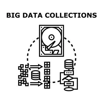 Big data collecting storing managing analyzing process Stock Illustration