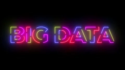 Big data colored text. Laser vintage effect. Infinite loopable Stock Footage 243572753