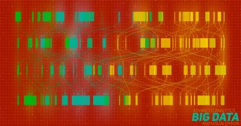 Big data colorful visualization. Futuristic infographic. Information aestheti Stock Illustration