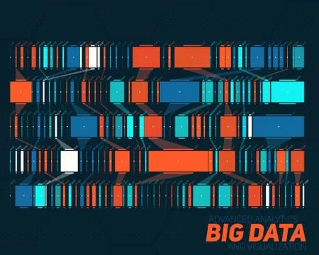 Big data colorful visualization. Futuristic infographic. Information aestheti Stock Illustration