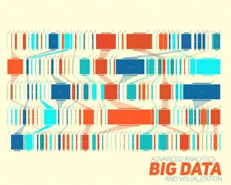 Big data colorful visualization. Futuristic infographic. Information aestheti Stock Illustration