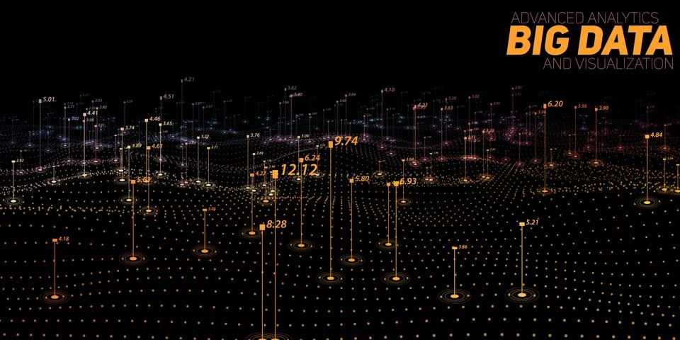 Big data colorful visualization. Futuristic infographic. Information aestheti Illustrazione stock