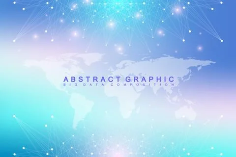 Big data complex. Graphic abstract background communication. Perspective Illustrazione stock