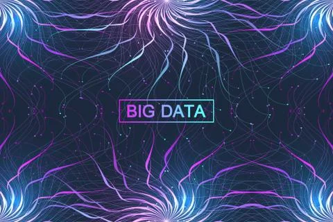 Big data complex. Graphic abstract background communication. Perspective Illustrazione stock