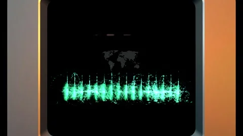 Big data. Complex physics simulations. Data-processing. Visualization. Map Stock Footage 242767622