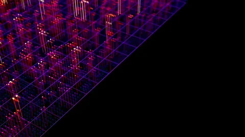 Big Data complex plane graph animation. Quantum computing. Cyber space of AI Stock Footage 304244250