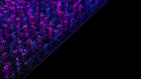 Big Data complex plane graph animation. Quantum computing. Cyber space of AI Stock Footage 304734249