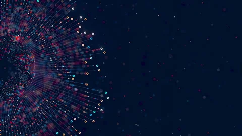 Big Data complex round graph animation. Quantum computing universe. Cyber space Stock Footage 306236625