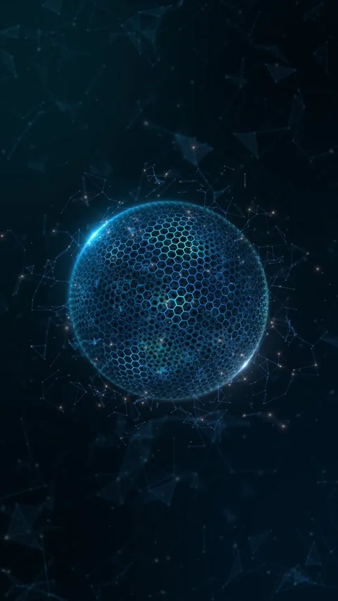 Big Data complex round graph animation. Quantum computing universe. Cyber space 스톡 동영상 341889748