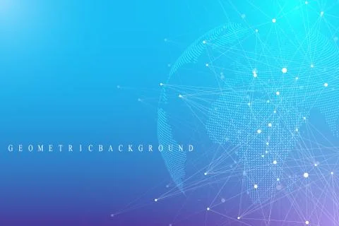 Big data complex world globe. Graphic abstract background communication Stock Illustration