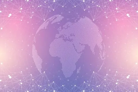 Big data complex world globe. Graphic abstract background communication Stock Illustration
