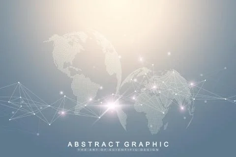 Big data complex world globe. Graphic abstract background communication 스톡 일러스트