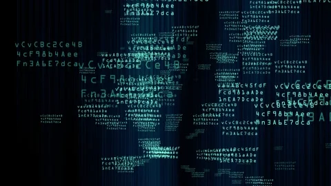 Big data computer moving at speed through matrix Stock Footage 267890156