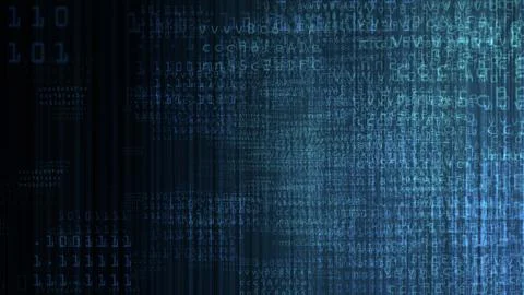 Big data computer moving at speed through matrix concept Stock Photos