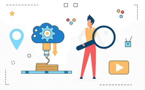 Big data computing cloud server storage technology Stock Illustration