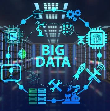 Big data computing concept of modern IT technology Stock Illustration