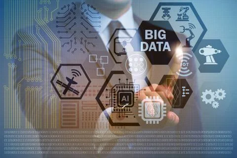 Big data computing concept of modern IT technology 스톡 사진