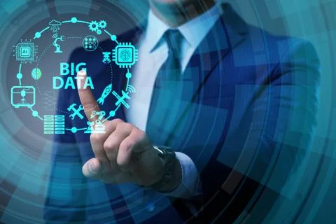 Big data computing concept of modern IT technology 库存照片