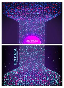 Big Data Concept. Abstract Background Set. Network Connection Structure. Stock Illustration
