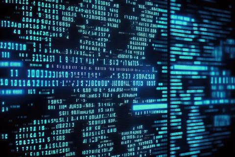 Big Data concept and digital information visualisation. Stock Illustration