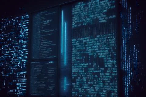 Big Data concept and digital information visualisation. Stock Illustration