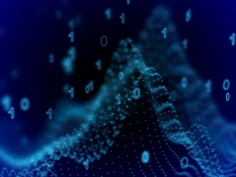 Big data concept: binary code in cyber space. Stockillustratie