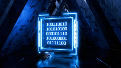 Big data concept, blockchain technology. Binary Code Seamless Loop Video stock 253272036