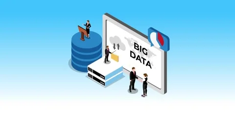 Big Data Concept with Business Team Analyzing Cloud Servers and Digital Inf.. Video stock 327343456