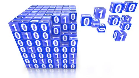 Big data concept digital boxes Stock Illustration