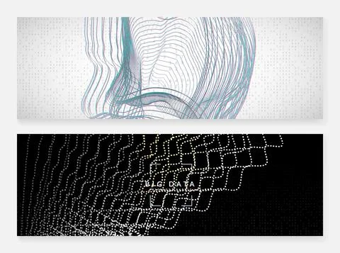 Big data concept. Digital technology abstract Illustrazione stock