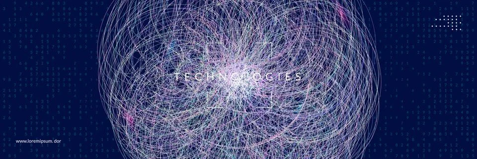 Big data concept. Digital technology abstract Illustrazione stock