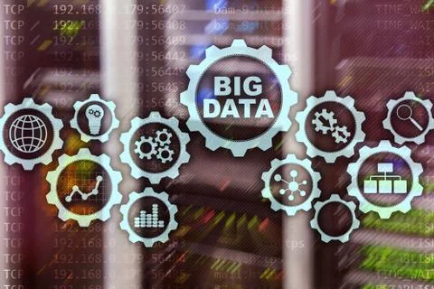 Big Data Concept of hi tech and innovation in business and production. Virtua Stock Photos