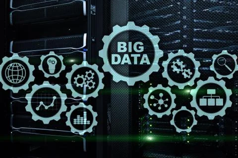 Big Data Concept of hi tech and innovation in business and production. Virtual Stock Photos