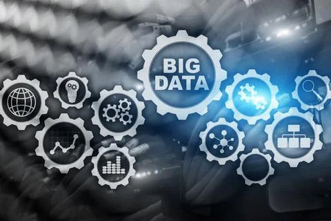 Big Data Concept of hi tech and innovation in business and production. Virtual Stock Photos