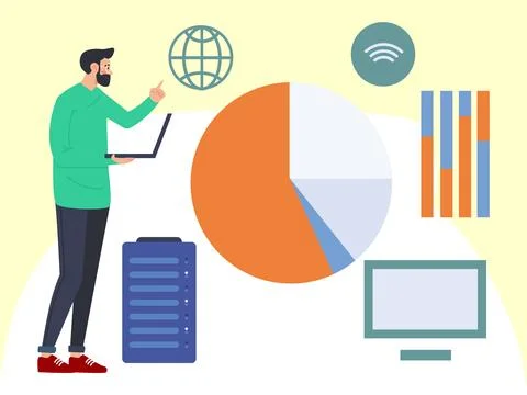 Big Data Concept Illustration Style Stock Illustration