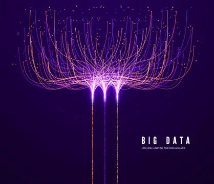 Big Data Concept. Machine Learning and Data Analysis. Digital Technology Visu Illustrazione stock