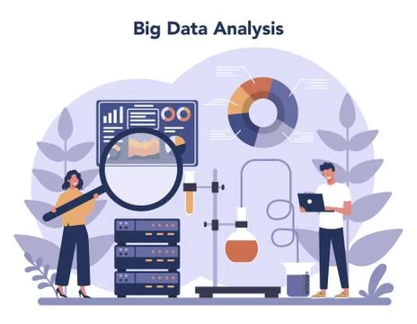 Big data concept. Modern computer technology. Analyzing digital Stock Illustration