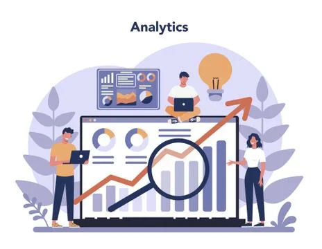 Big data concept. Modern computer technology. Analyzing digital Stock Illustration