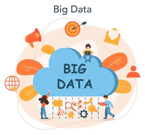 Big data concept. Modern computer technology. Analyzing digital Stock Illustration