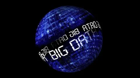 Big data concept on rotating sphere Stock Illustration
