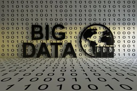 BIG DATA concept text sunlight 3D illustration Stock Illustration