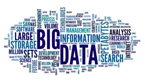 Big data concept in word cloud Stock Illustration