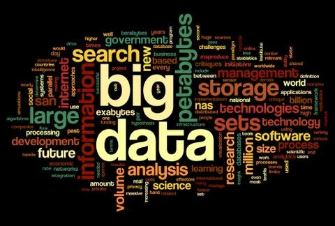 Big data concept in word cloud Stock Illustration