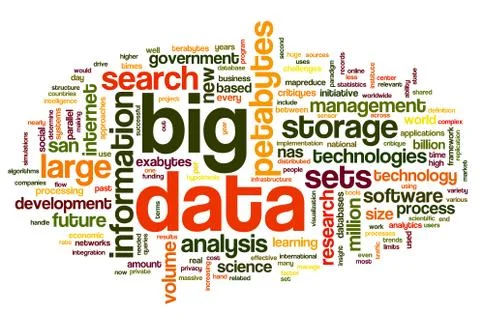 Big data concept in word cloud Stock Illustration