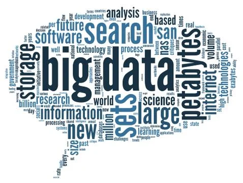 Big data concept in word cloud Stock Illustration
