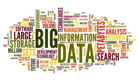 Big data concept in word cloud Stock Illustration